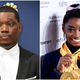 Michael Che, left; Simone Biles
